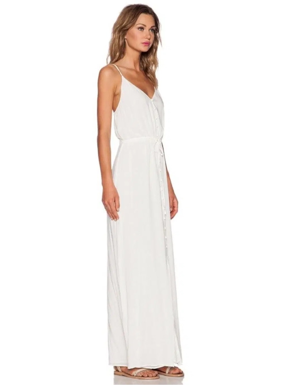 Paige White Maxi Viscose Dress